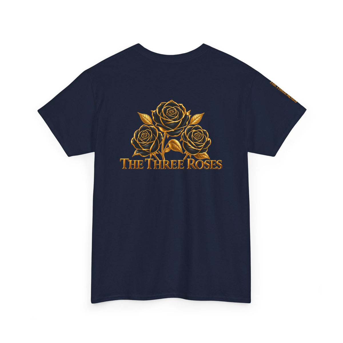 The Three Roses Tee — Mens Gold Floral Graphic T-Shirt