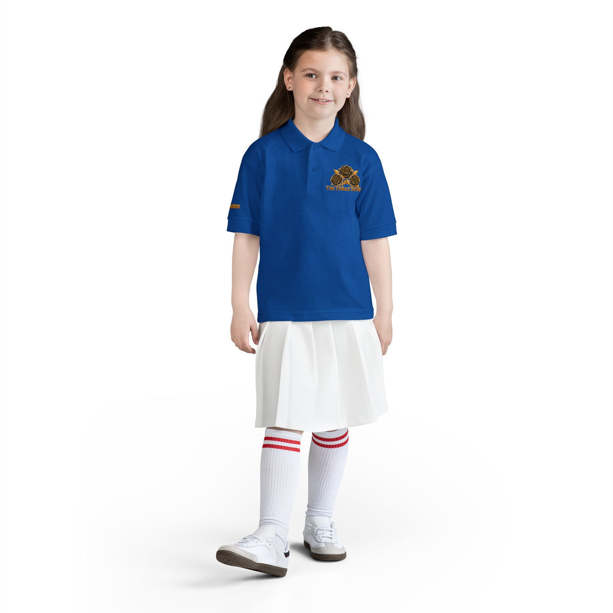 The Three Roses: Youth Polo T-Shirt Embroidered