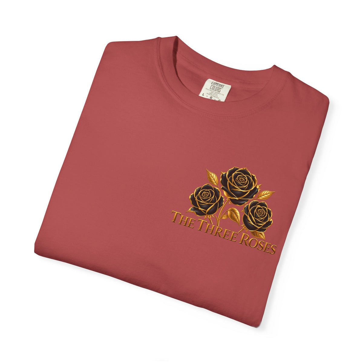 The Three Roses Graphic: Unisex T-Shirt  Gold & Black Floral Tee