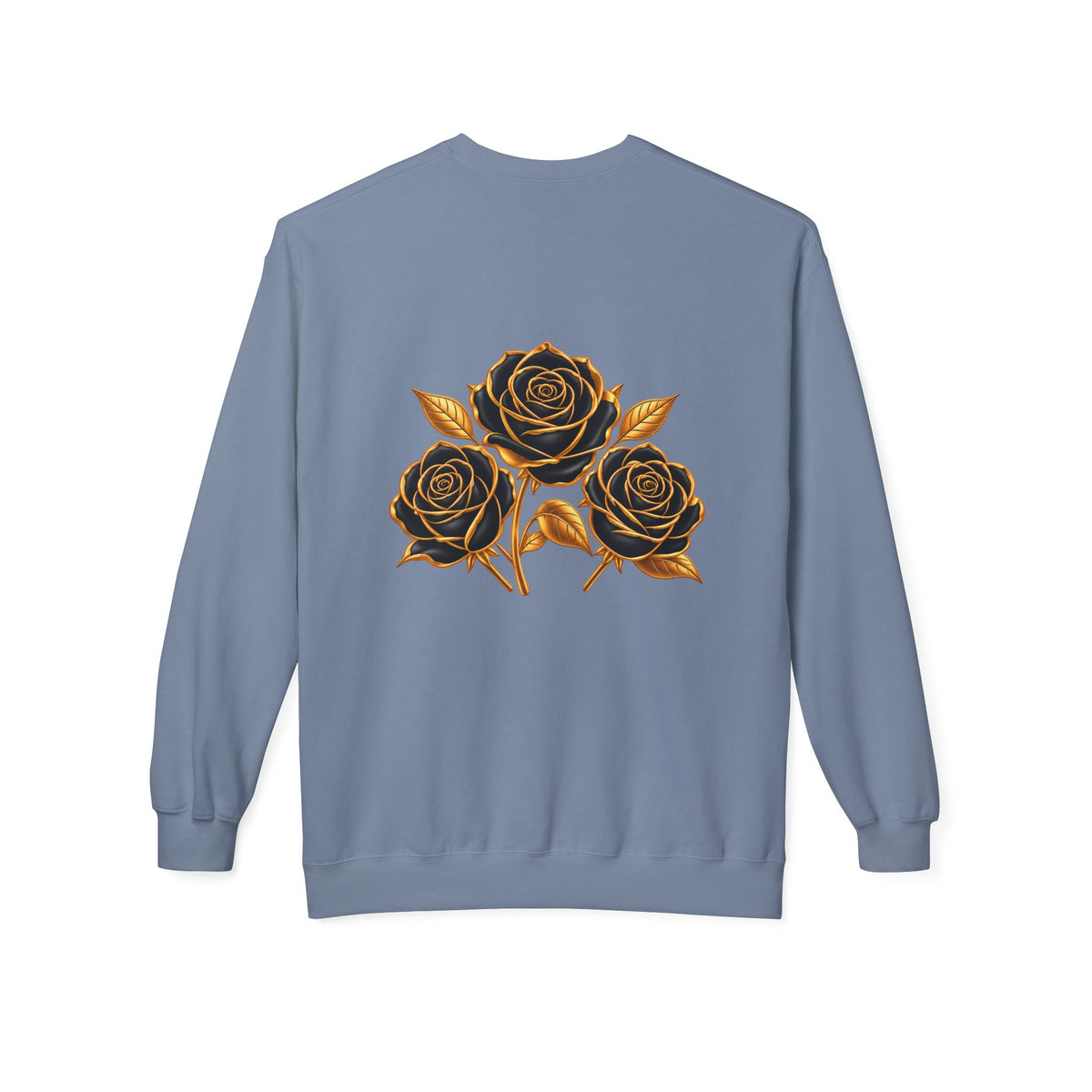 The Three Roses: Unisex Crewneck Gold Rose Sweatshirt Graphic Logo
