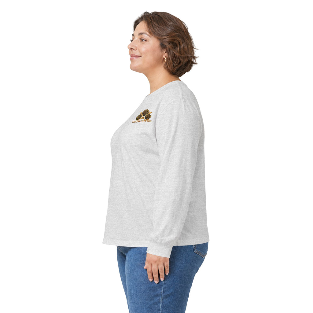 Long Sleeve Tee — Golden Black Rose Chest & Back Design