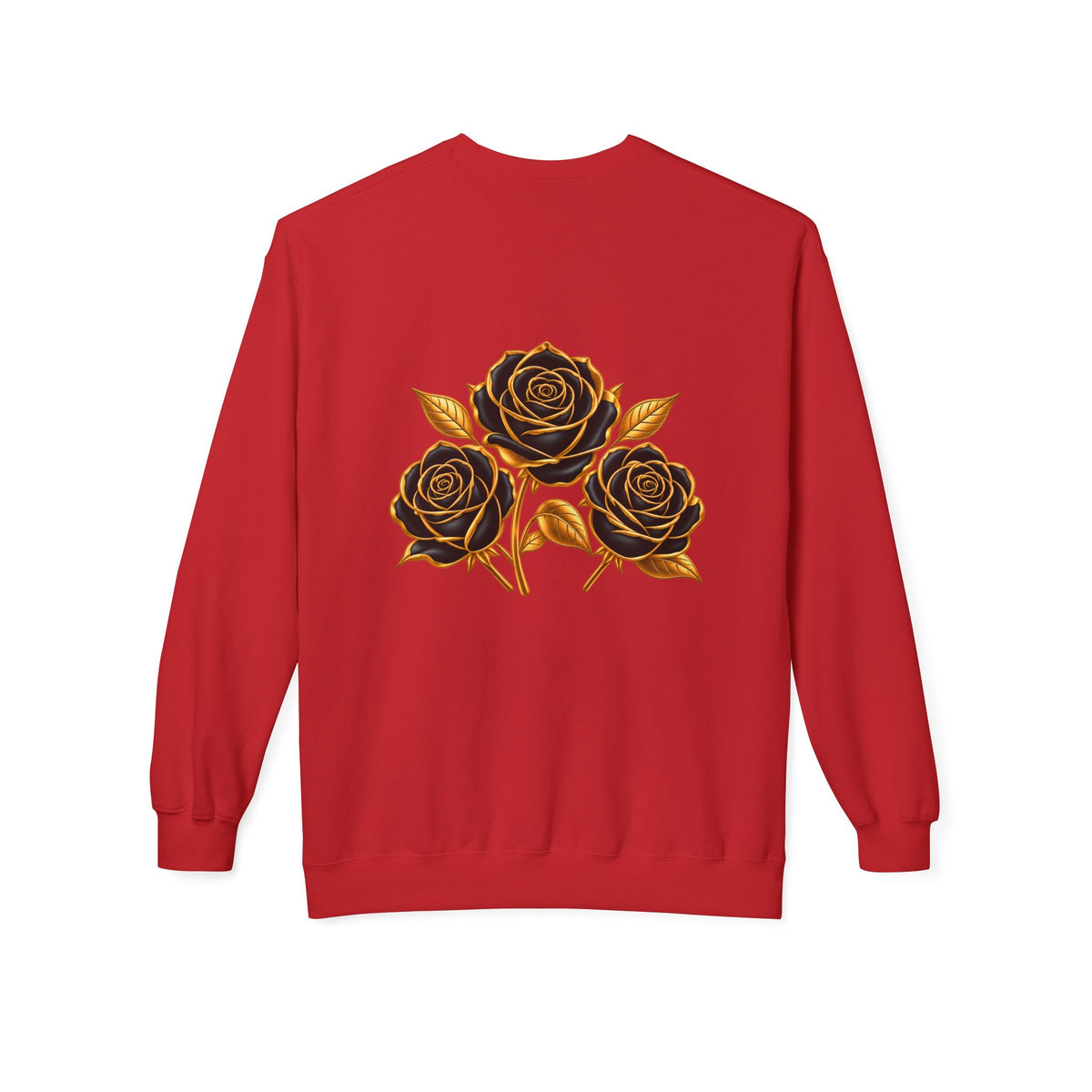 The Three Roses: Unisex Crewneck Gold Rose Sweatshirt Graphic Logo