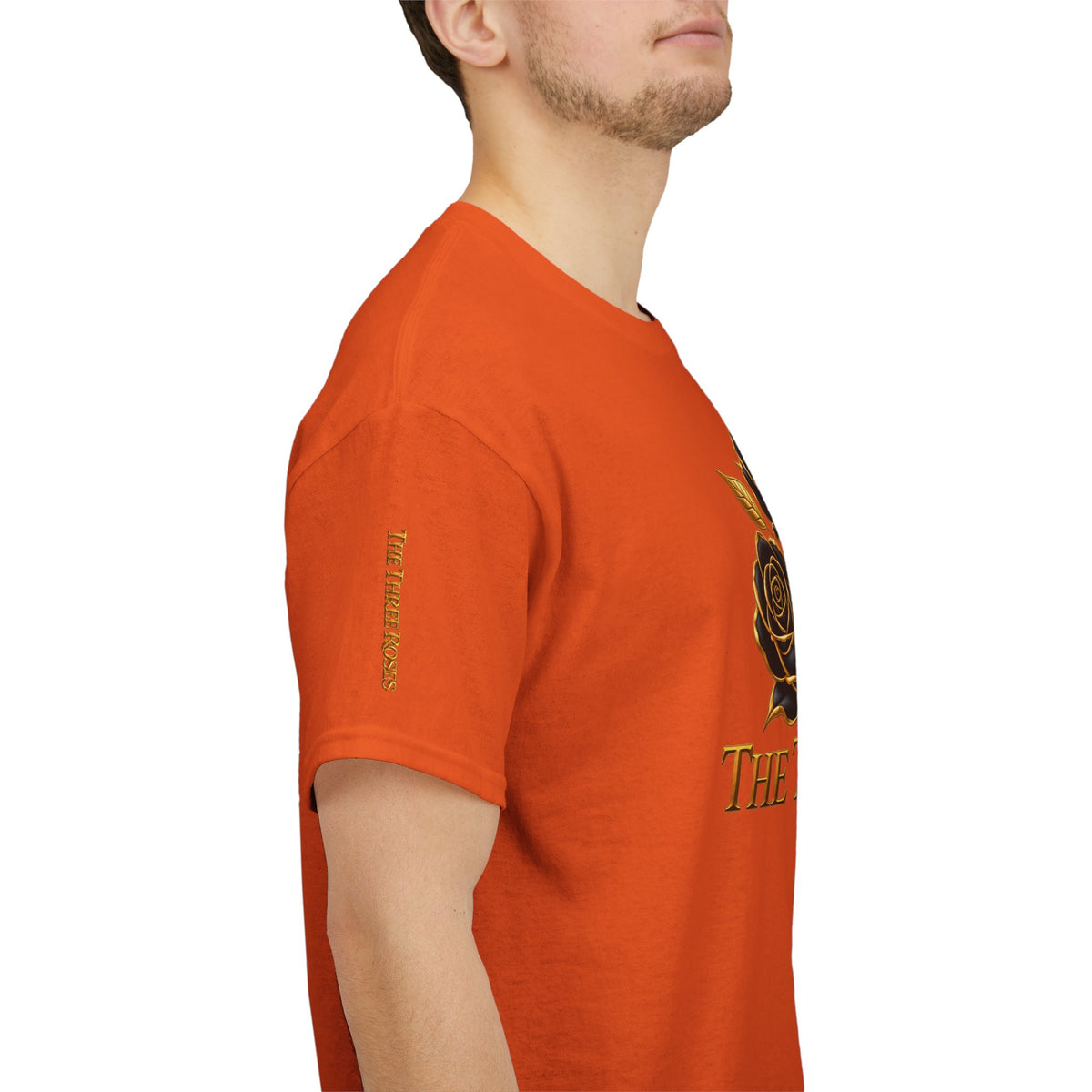 The Three Roses Tee — Mens Gold Floral Graphic T-Shirt