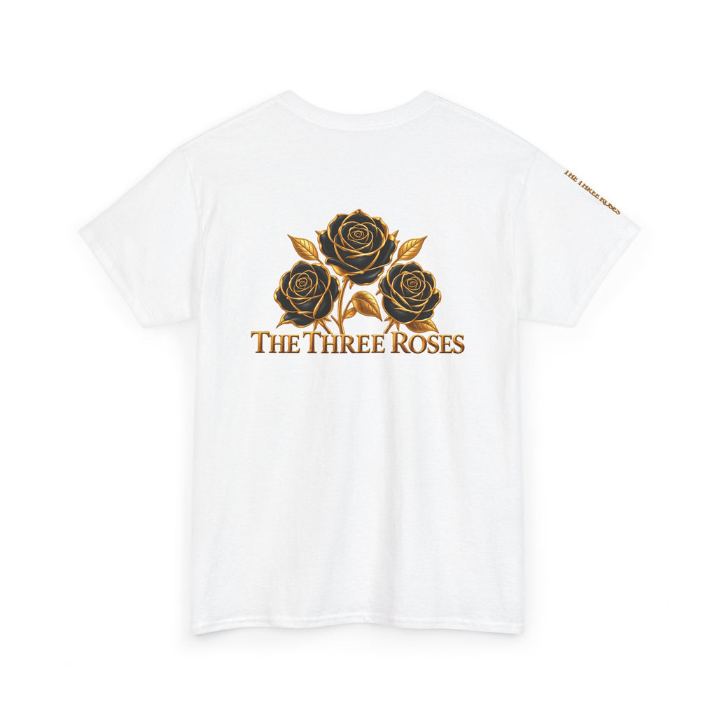 The Three Roses Tee — Mens Gold Floral Graphic T-Shirt