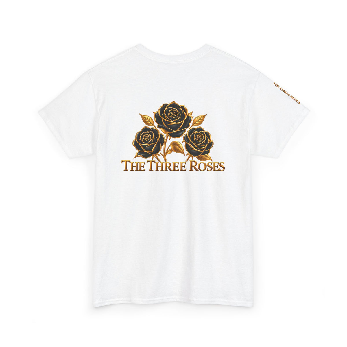 The Three Roses Tee — Mens Gold Floral Graphic T-Shirt