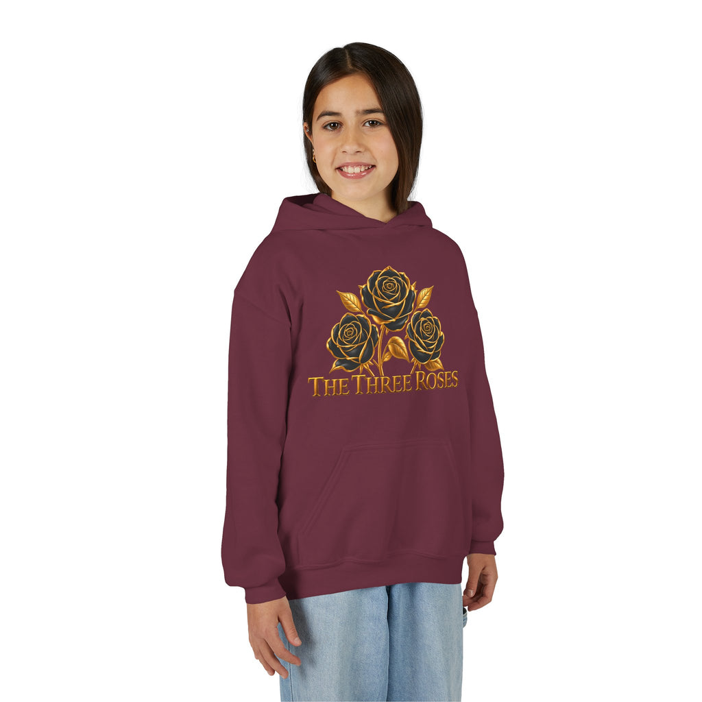 The Three Roses: Unisex Youth Gold Logo Hoodie