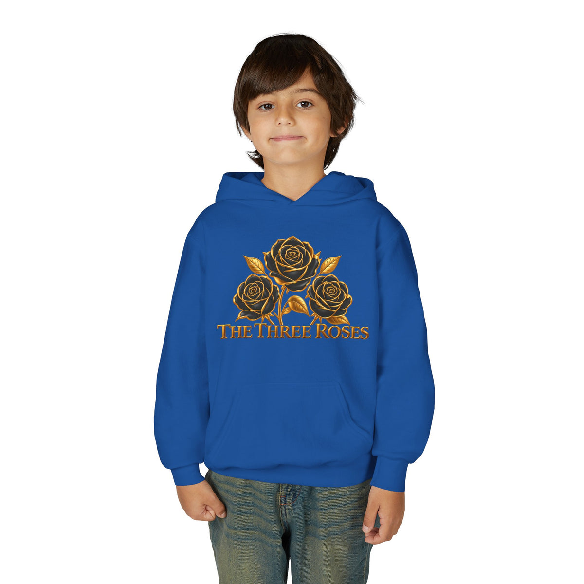 The Three Roses: Unisex Youth Gold Logo Hoodie