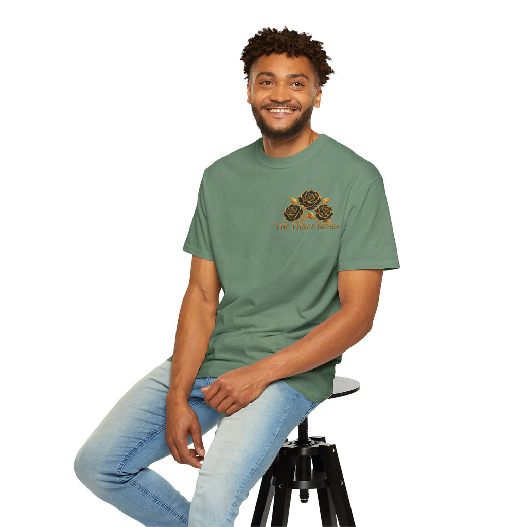 The Three Roses Graphic: Unisex T-Shirt  Gold & Black Floral Tee