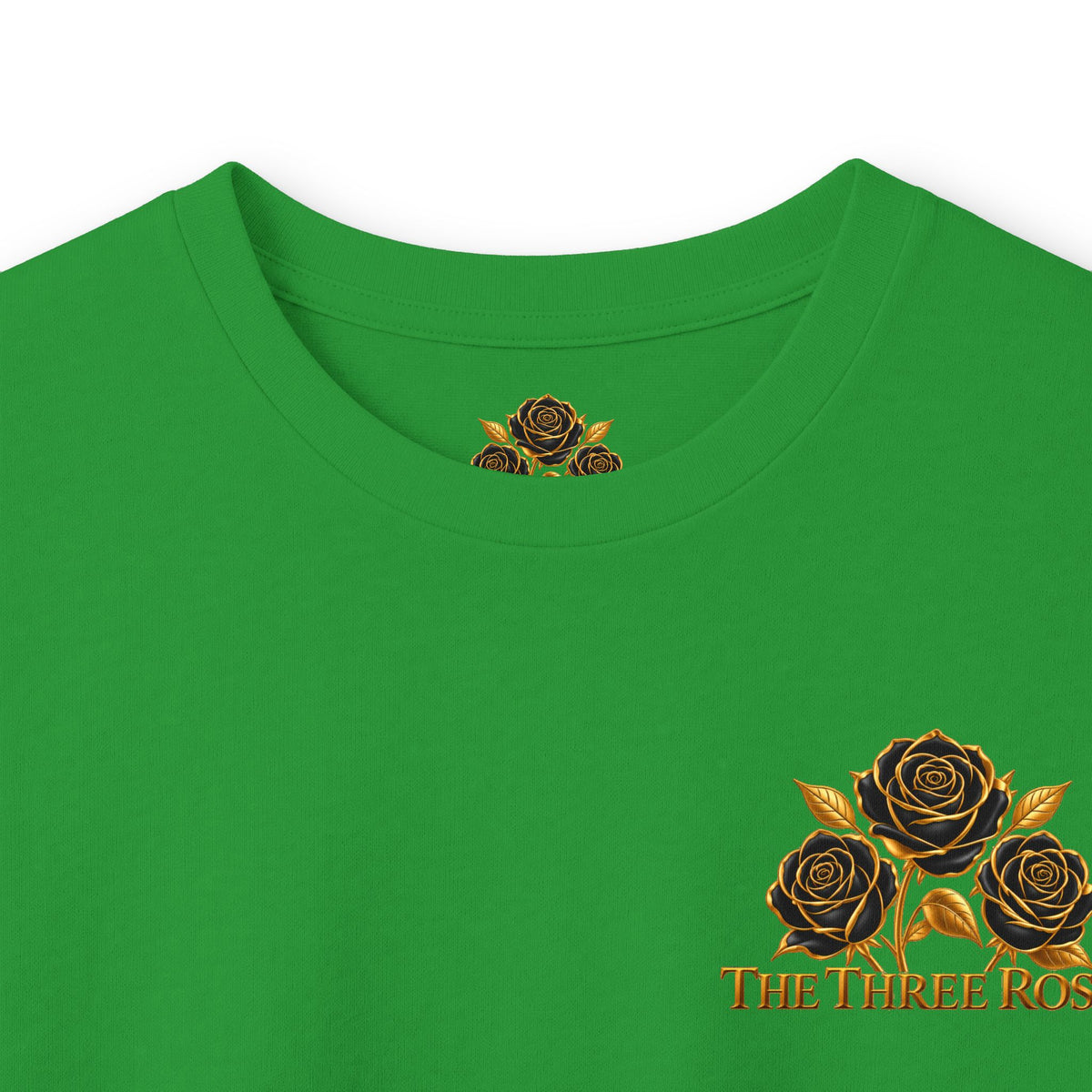 Long Sleeve Tee — Golden Black Rose Chest & Back Design