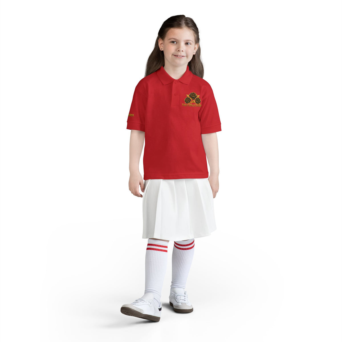 The Three Roses: Youth Polo T-Shirt Embroidered