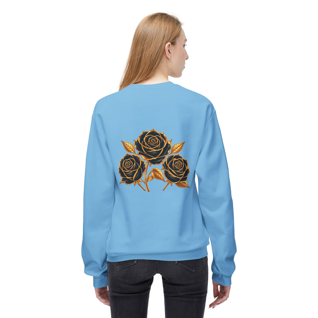 The Three Roses: Unisex Crewneck Gold Rose Sweatshirt Graphic Logo