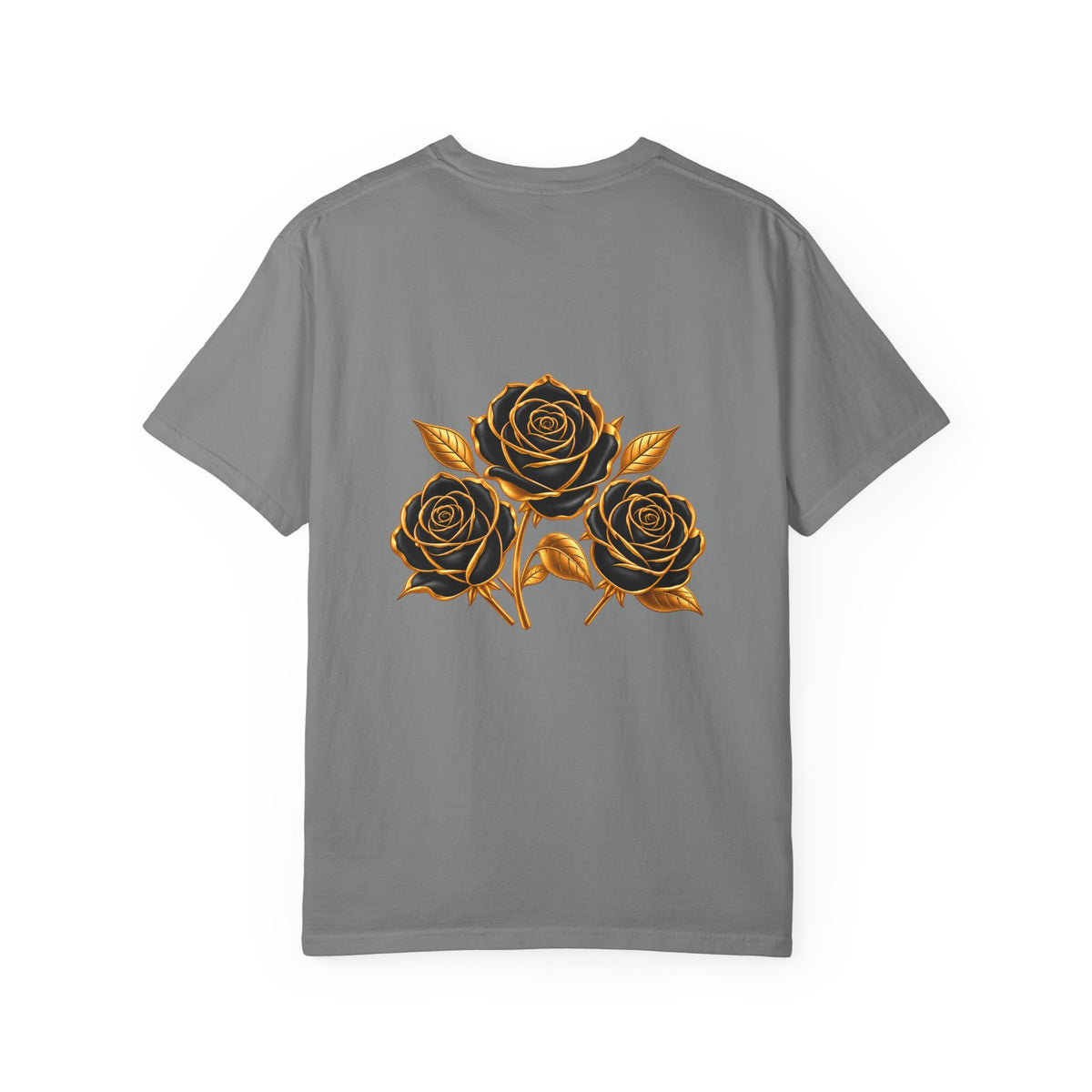 The Three Roses Graphic: Unisex T-Shirt  Gold & Black Floral Tee