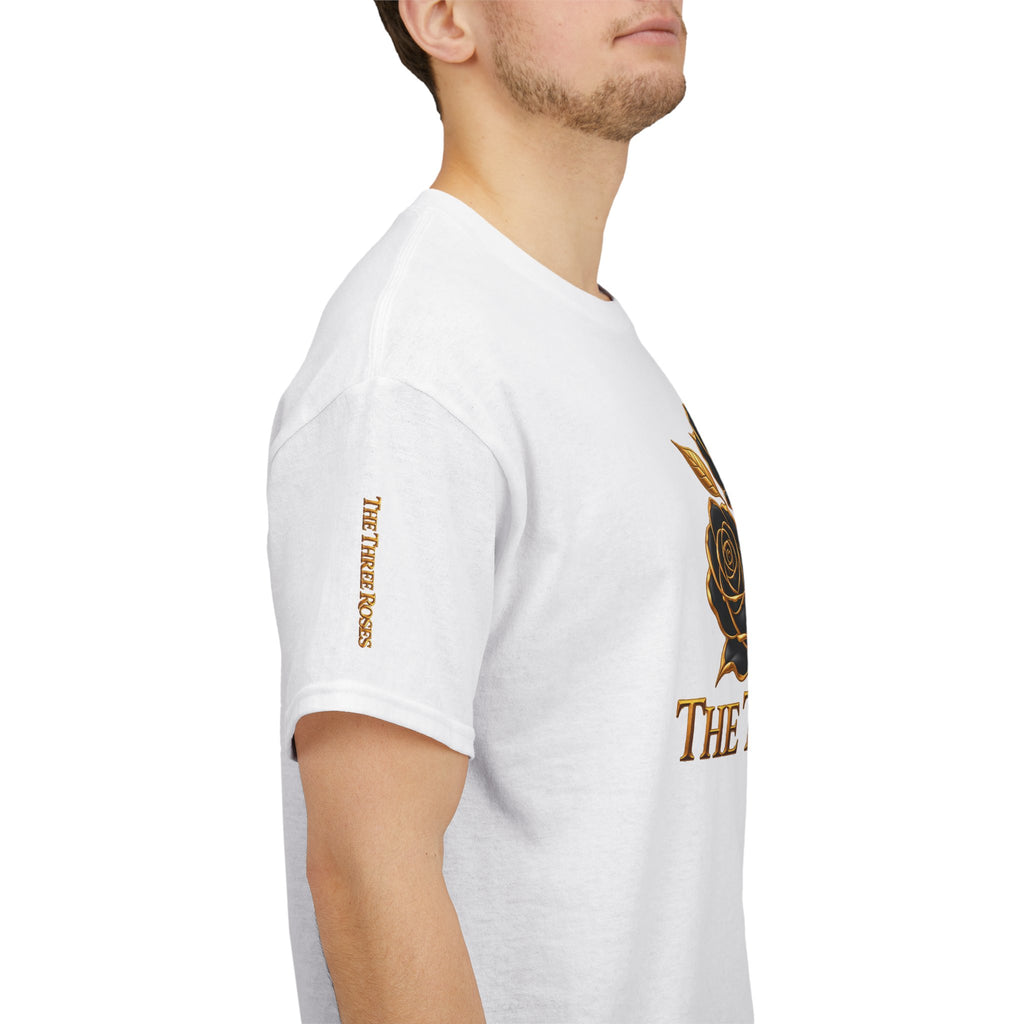 The Three Roses Tee — Mens Gold Floral Graphic T-Shirt