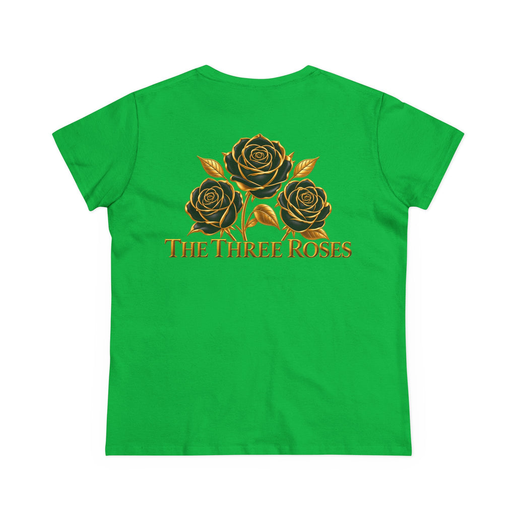 The Three Roses Tee: Womens Black & Gold Rose Graphic T-Shirt
