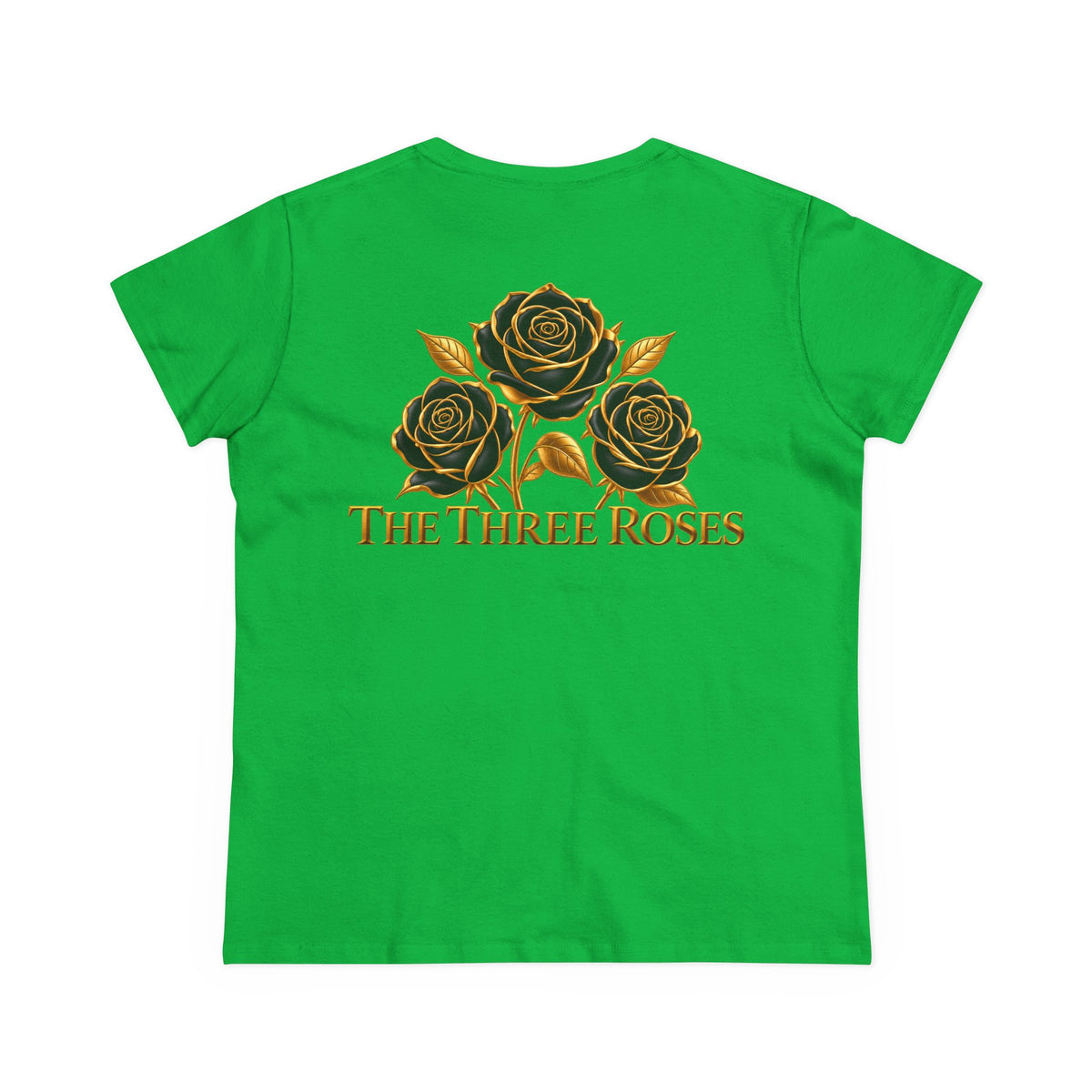 The Three Roses Tee: Womens Black & Gold Rose Graphic T-Shirt