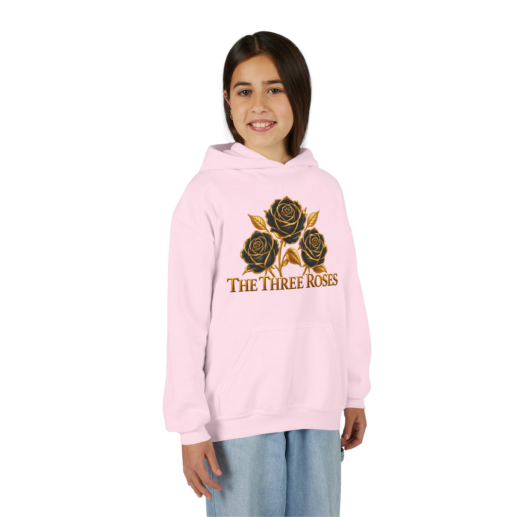 The Three Roses: Unisex Youth Gold Logo Hoodie