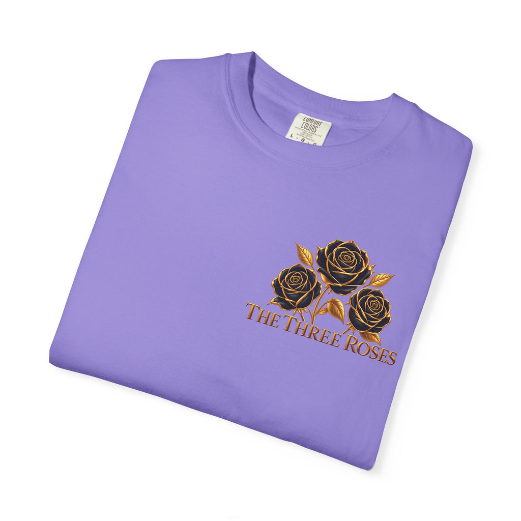The Three Roses Graphic: Unisex T-Shirt  Gold & Black Floral Tee