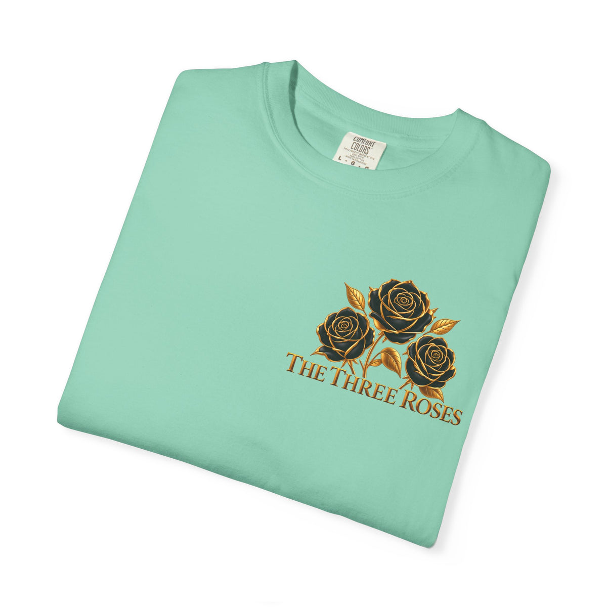 The Three Roses Graphic: Unisex T-Shirt  Gold & Black Floral Tee