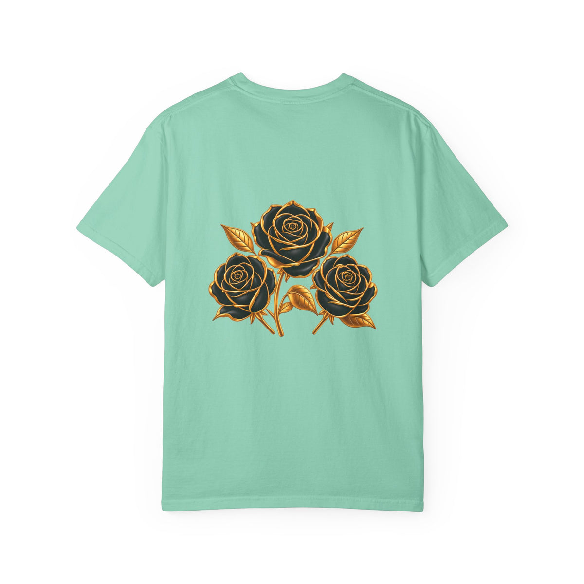 The Three Roses Graphic: Unisex T-Shirt  Gold & Black Floral Tee