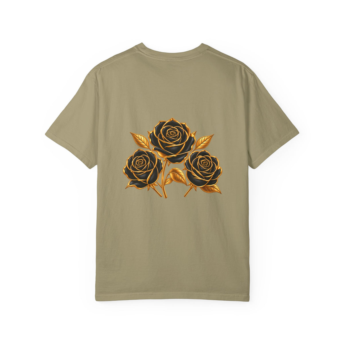 The Three Roses Graphic: Unisex T-Shirt  Gold & Black Floral Tee