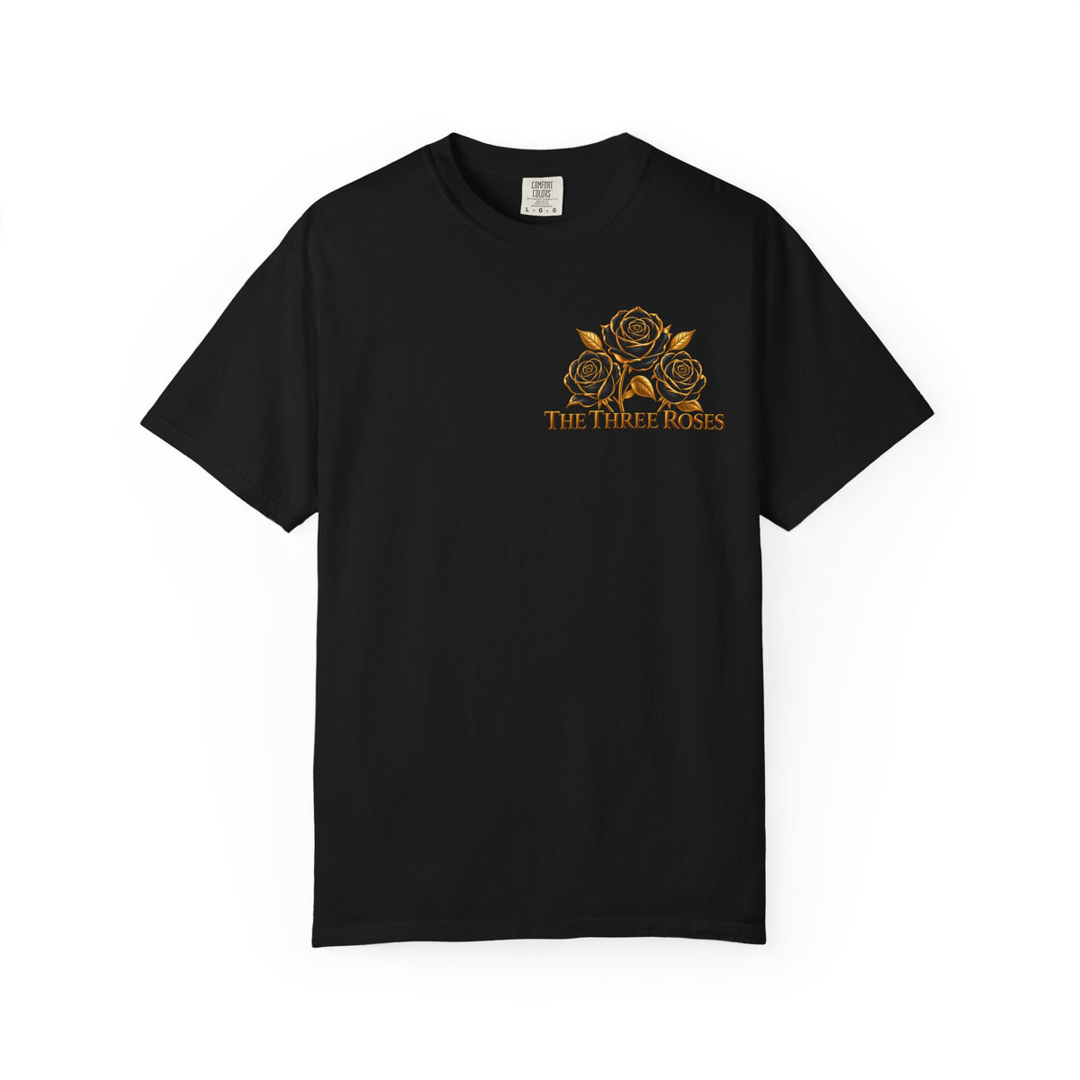 The Three Roses Graphic: Unisex T-Shirt  Gold & Black Floral Tee