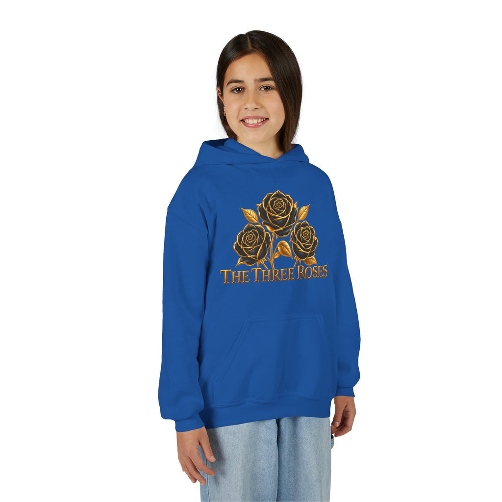 The Three Roses: Unisex Youth Gold Logo Hoodie