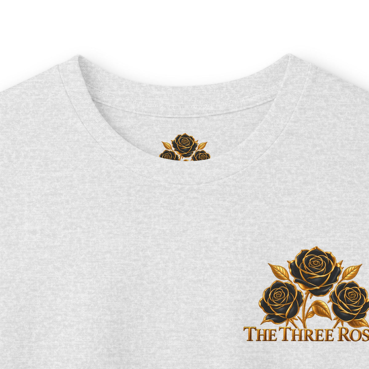 Long Sleeve Tee — Golden Black Rose Chest & Back Design