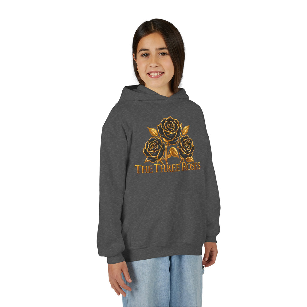 The Three Roses: Unisex Youth Gold Logo Hoodie