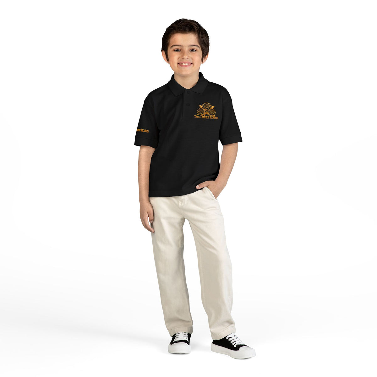 The Three Roses: Youth Polo T-Shirt Embroidered