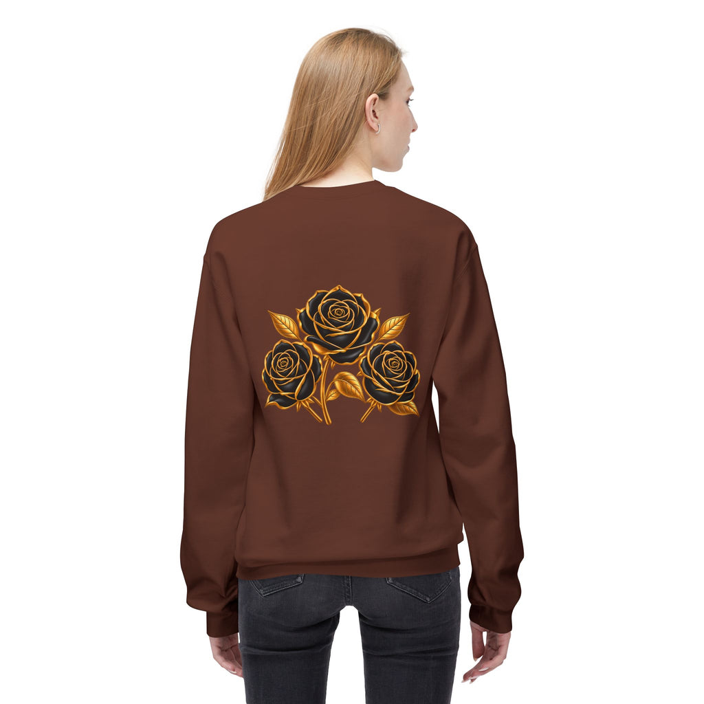 The Three Roses: Unisex Crewneck Gold Rose Sweatshirt Graphic Logo