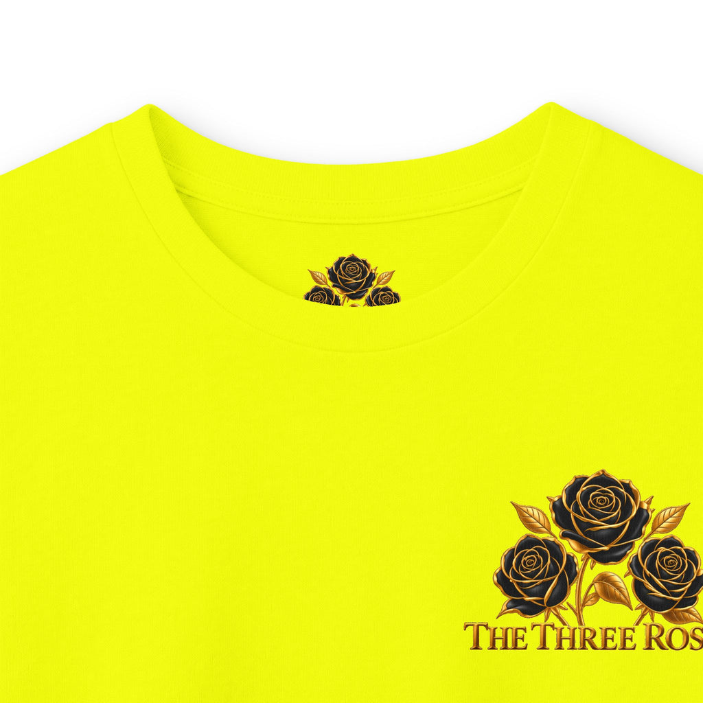Long Sleeve Tee — Golden Black Rose Chest & Back Design