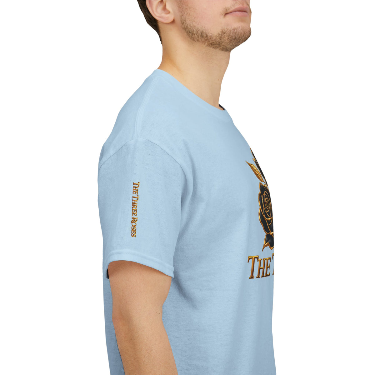 The Three Roses Tee — Mens Gold Floral Graphic T-Shirt