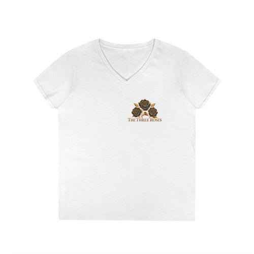 The Three Roses: Ladies' V-Neck T-Shirt Graphic Logo