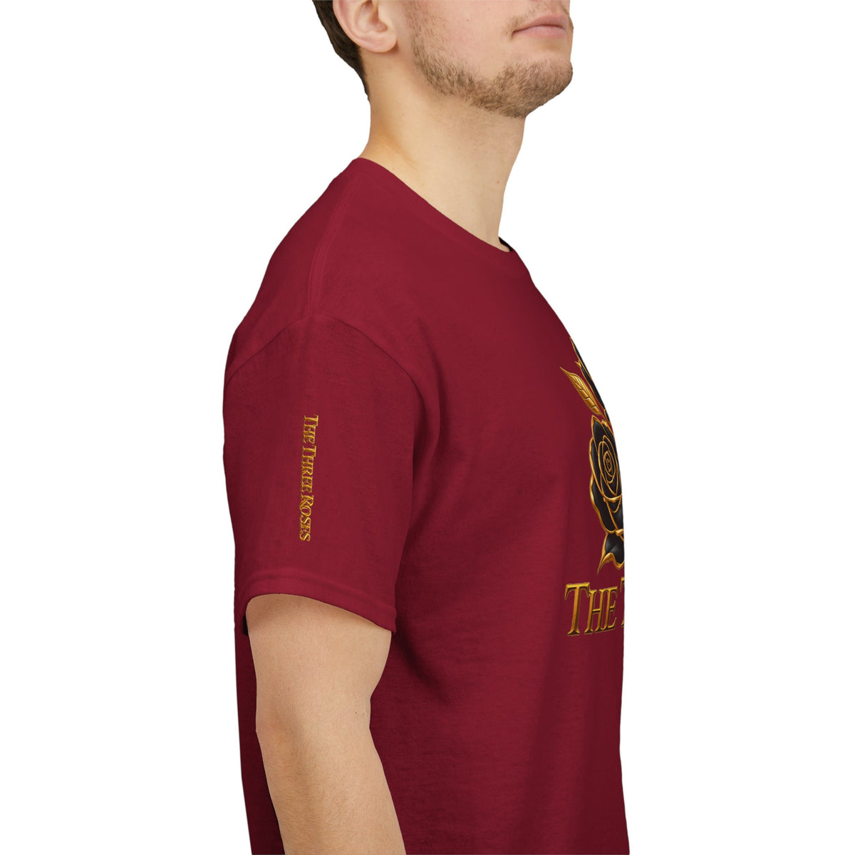 The Three Roses Tee — Mens Gold Floral Graphic T-Shirt