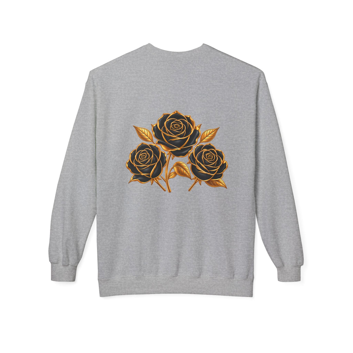 The Three Roses: Unisex Crewneck Gold Rose Sweatshirt Graphic Logo